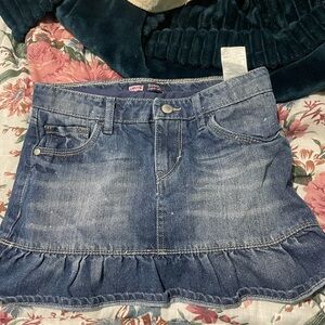 Levi's Indigo Ruffle Hem Skirt